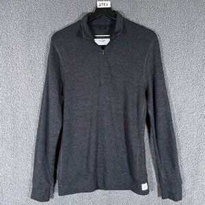 Reigning Champ 100% Merino Wool 1/4 Zip Pullover Sweater - Men's Size S - Gray